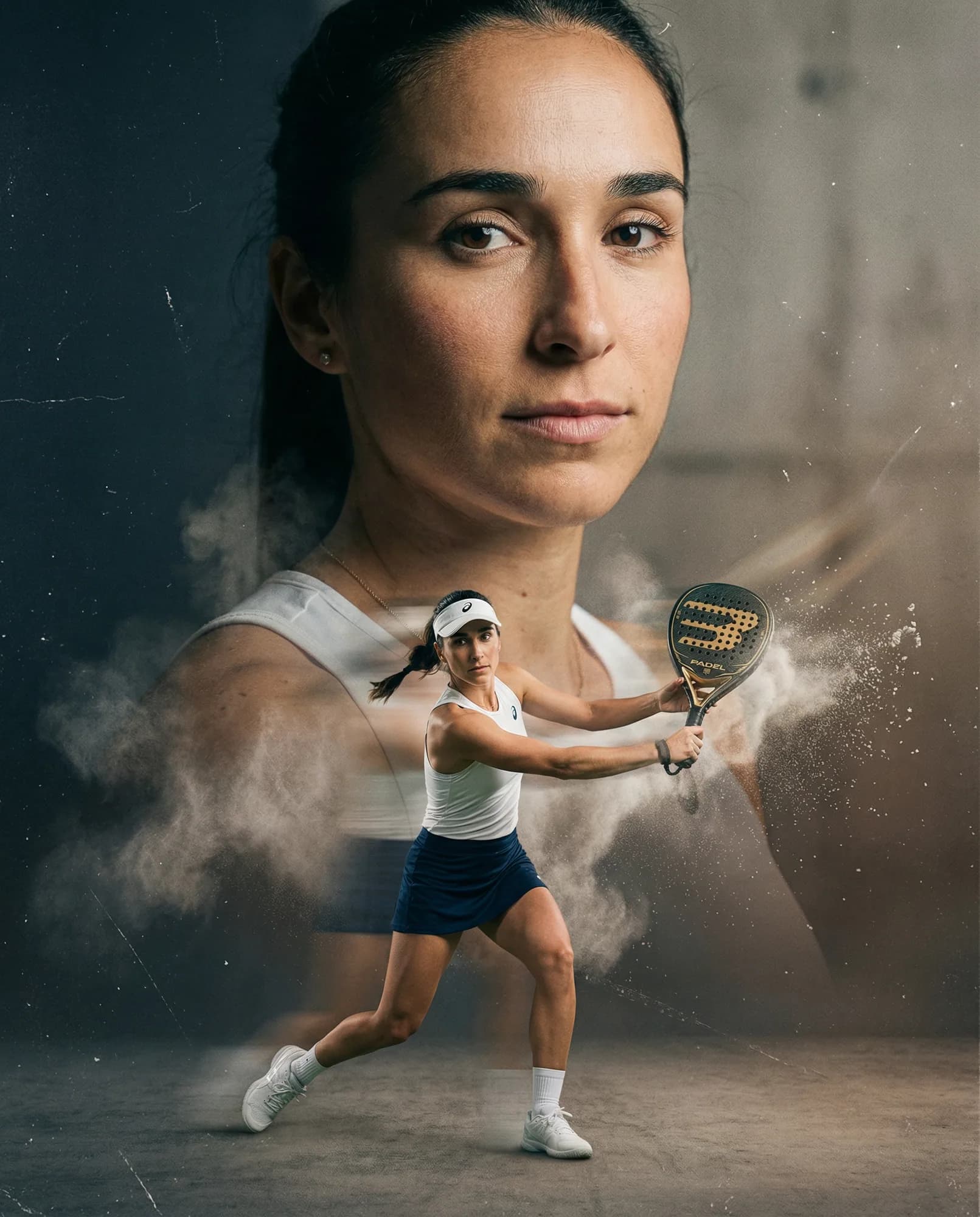 Padel player campaign visual